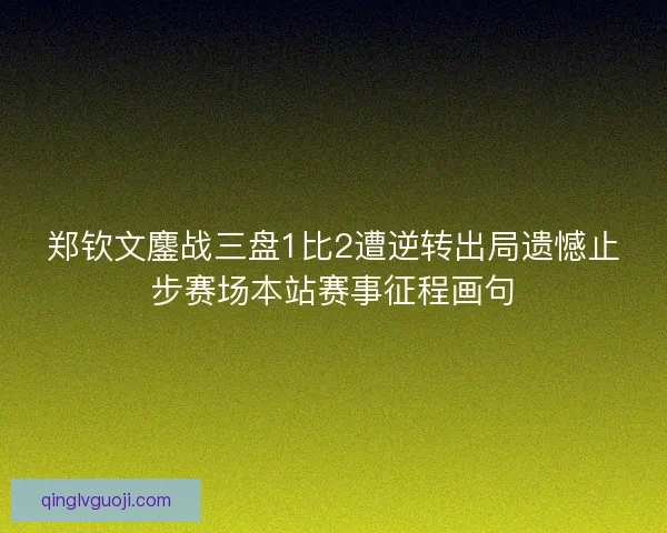 郑钦文鏖战三盘1比2遭逆转出局遗憾止步赛场本站赛事征程画句
