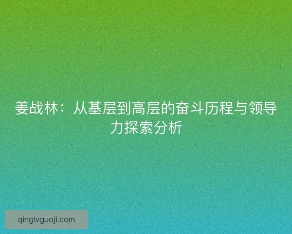 姜战林：从基层到高层的奋斗历程与领导力探索分析