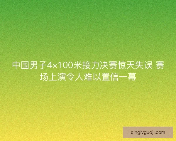 中国男子4×100米接力决赛惊天失误 赛场上演令人难以置信一幕