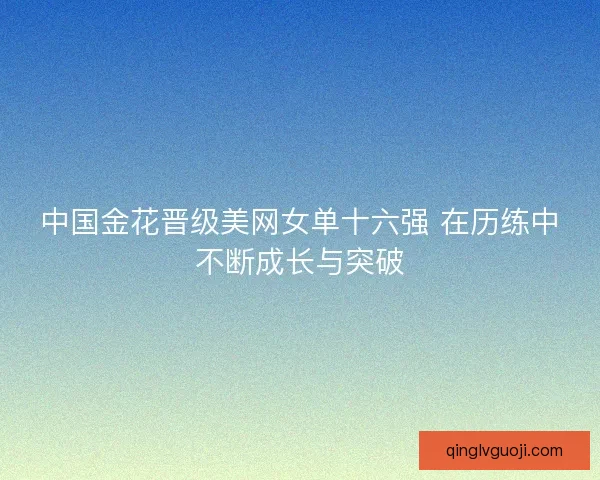 中国金花晋级美网女单十六强 在历练中不断成长与突破